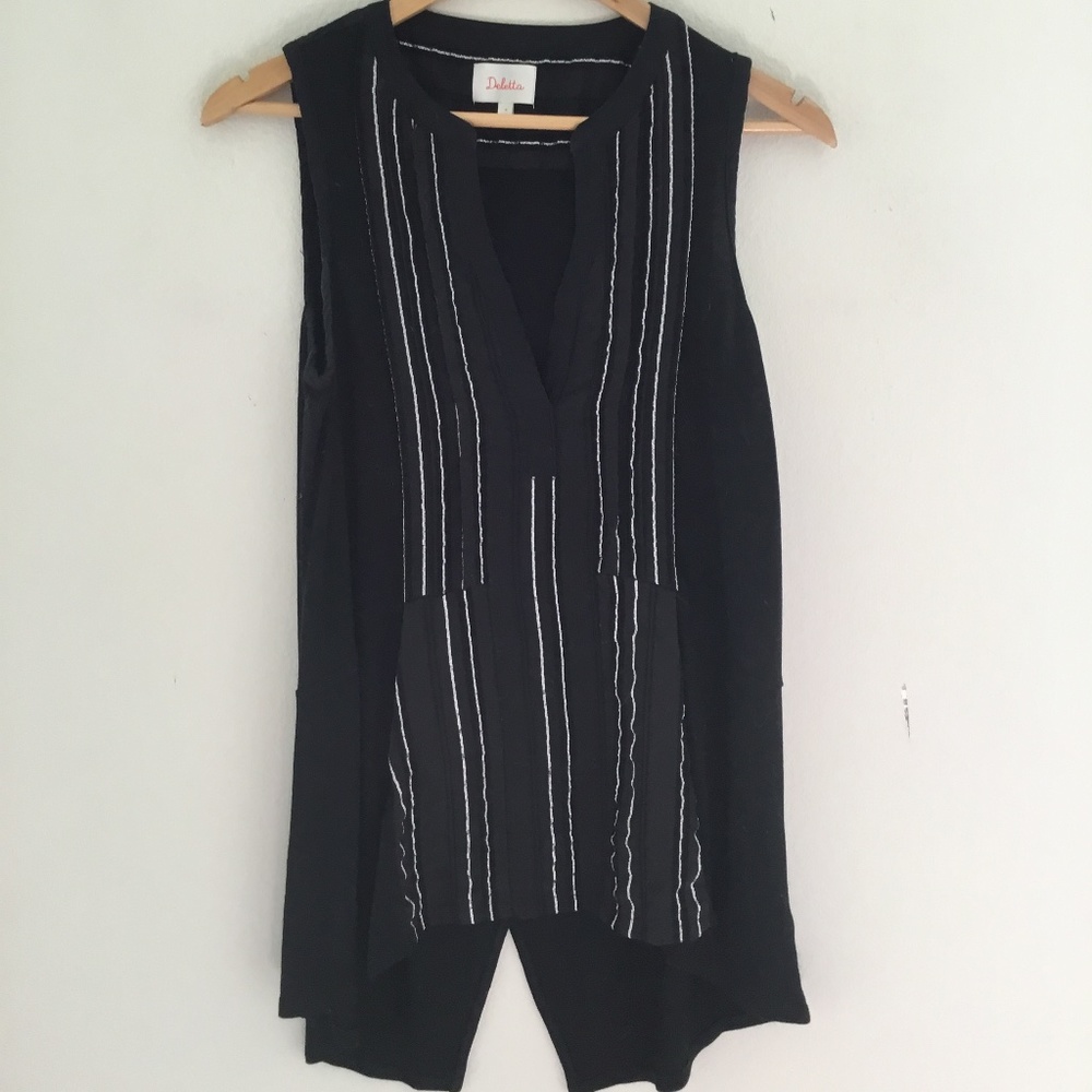 Deletta Black "Eve" Top from Anthropologie is NWOT! Women’s Size Medium